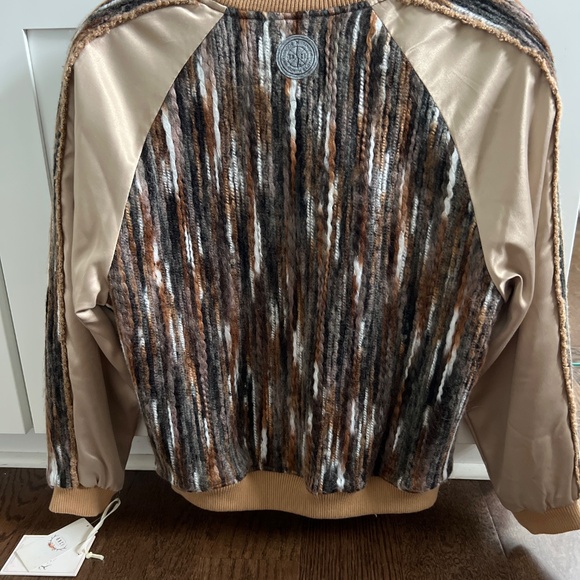 NWT BCNI Brown Sierra Striped Bomber $129 eclectic - Picture 4 of 6